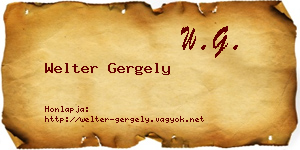 Welter Gergely névjegykártya